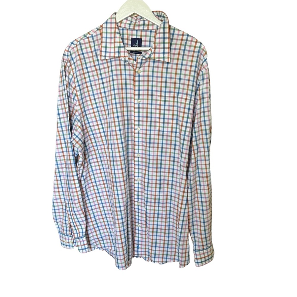 Johnnie-O Rainbow Plaid Cotton Long Sleeve Button Down Mens XXL Casual‎ Office